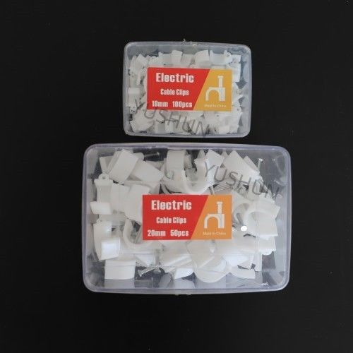 Durable Using Various White or Black Color Plastic Flat or Cable Clips For wires