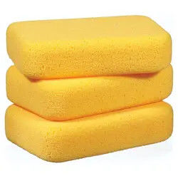 Durable Grout Sealing Sponge In Plastic Bag Yellow Color