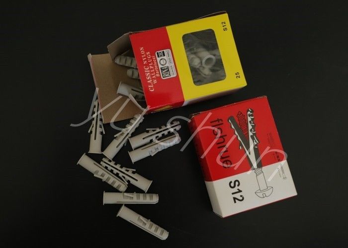 Plastic Expand Nails with Screw 6mm S6 Light Grey Color Plastic Wall Plug Screw  Use For Wall