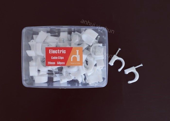 High Durability Plastic Cable Clips 4mm - 25mm For Indoor / Outdoor Cable Management