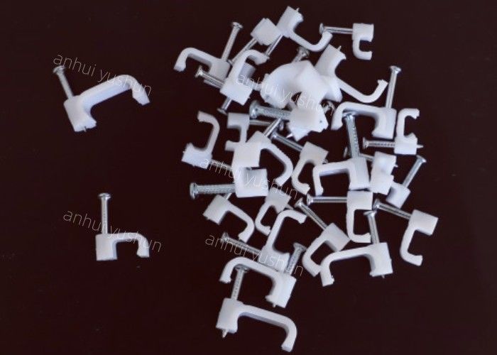 High Elasticity Circle PE Plastic Coax Cable Nails 6mm White Color