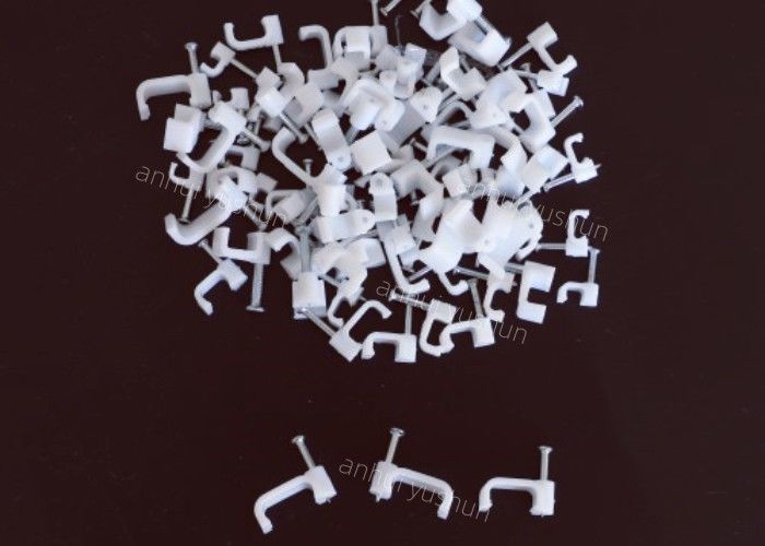High Elasticity Circle PE Plastic Coax Cable Nails 6mm White Color