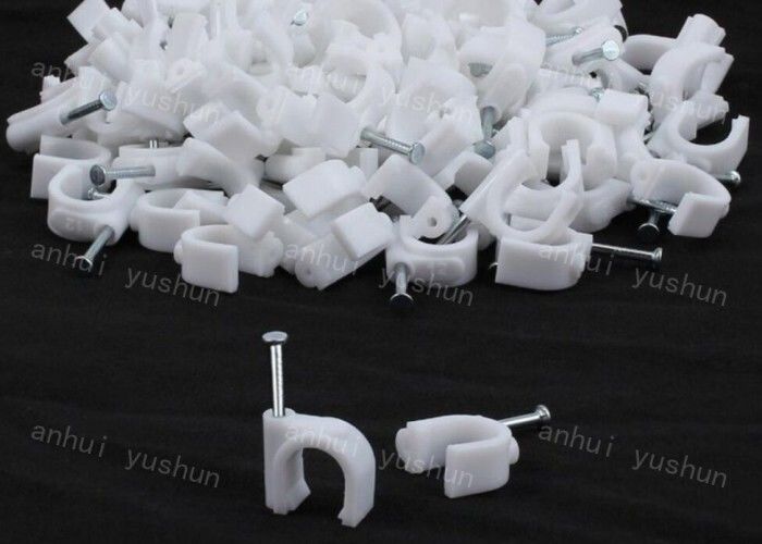 White Plastic Cable Clips 4mm-25mm Polyester For Bag/Box Plastic Circle Wire Cable Clip All Sizes